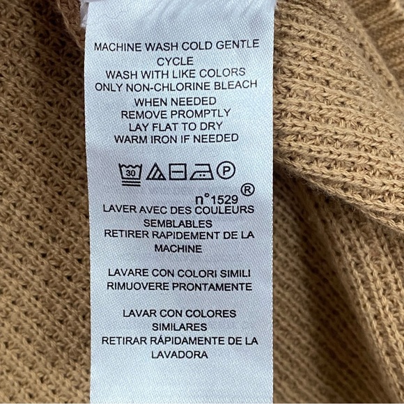 Lauren Ralph Lauren Long Sleeve Waffle Knit Hoodie Women's Size Medium Tan Camel - Picture 4 of 10